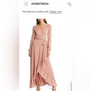 Wayf dress, size Small, blush color, wrap around